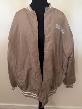 Aeropostale Taupe Bomber Jacket with New York Patch